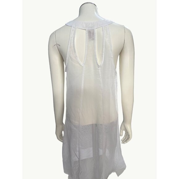 Arizona Jean Company Sheer White Floral Cover-Up Thin Polyester Size M - Picture 3 of 9